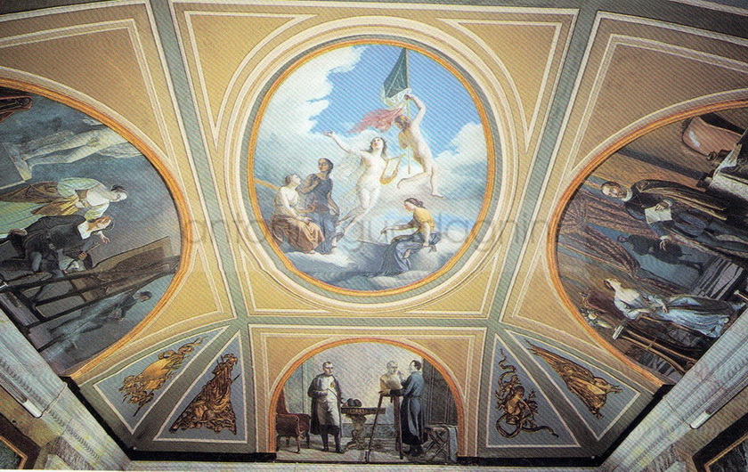 Dante e Beatrice - 1861-5 - affresco - Palazzo Silvestri - Sovere (BG)